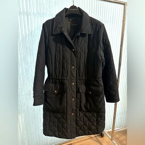 Talbots Sz XL Navy diamond quilted coat